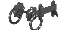 6" Twisted Ring Latch Black Gate Mate