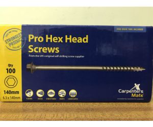 140mm Hex Head Screws (100 per box)