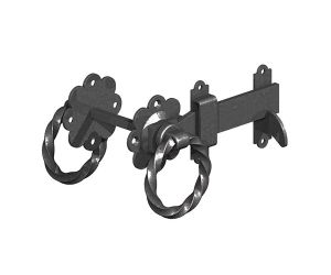 6" Twisted Ring Latch Black Gate Mate